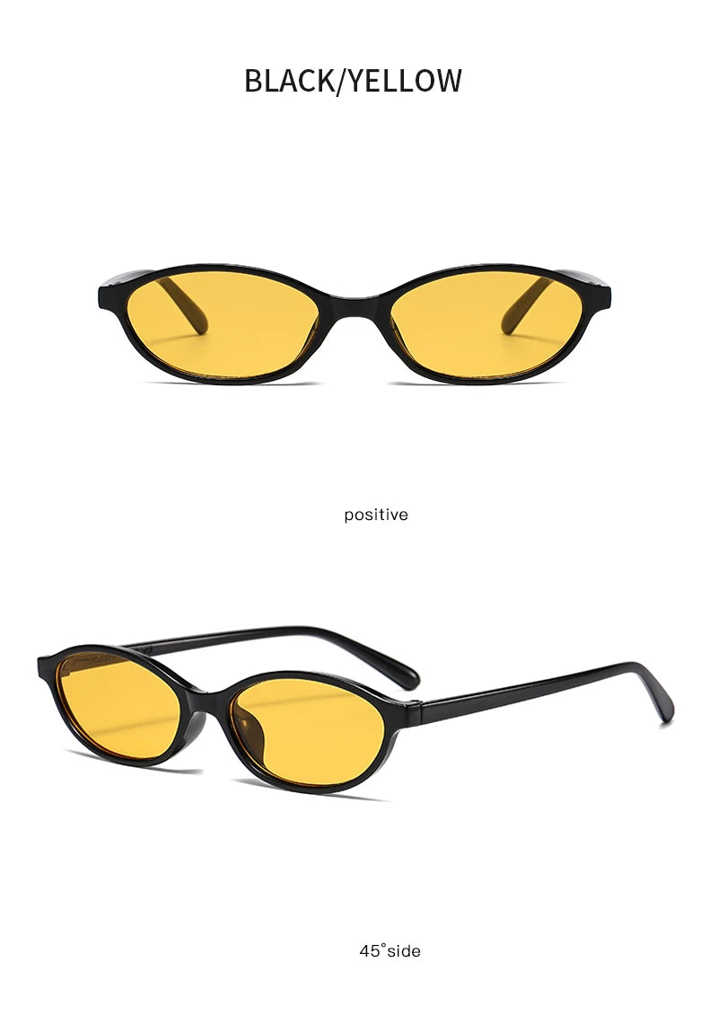 1/4pcs New Casual Elliptical Sunglasses Female Multi Color Frame Glasses Fashion Small Frame Design UV400 Sun Glasses Unisex
