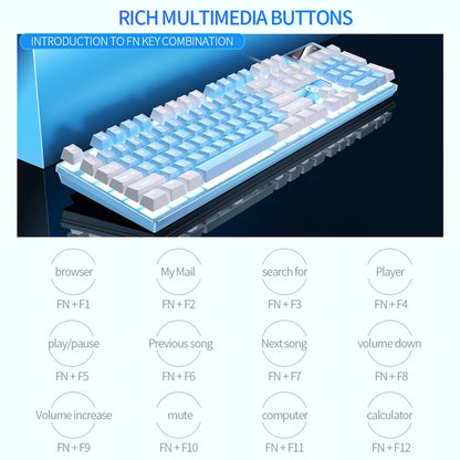 Wired USB Gaming Keyboard with Backlight, 104 Key Gamer Keyboard for Computer/Laptop/PC, Ergonomic Design, Office Gaming Accessory