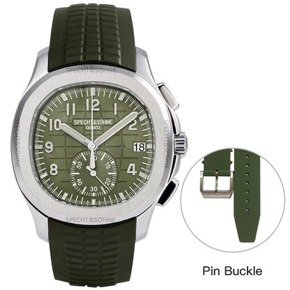 Specht & Söhne New Classic 5167 Men's Watch Orange Color Sapphire Crystal Rubber Strap Sports Male Quartz Watches 50M Waterproof