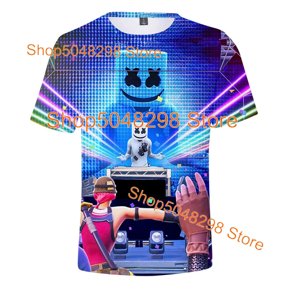 T-shirt Fortnite Bushranger para Crianças, Estampado 3D Banana Peely, T-shirt para Homem e Mulher, Top de Verão Battle Royale, Presentes de Aniversário