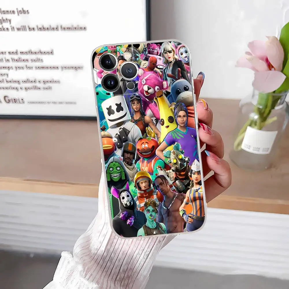 F-Fortnites-Cools Handyhülle für iPhone 17 16 15 14 13 12 11 Pro Max Plus, weiche Schutzhülle, personalisierbar DIY