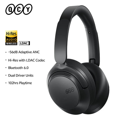 Cuffie over-ear QCY H3S ANC Bluetooth 6.0 – Hi-Res LDAC Spatial Audio, cancellazione adattiva del rumore -56dB, headset wireless