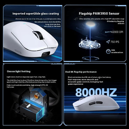 MCHOSE M7 Ultra Ergonomische gamingmuis PAW3950 Super Sensor TOPSPEED 8000Hz polling rate lichtgewicht ontwerp Realtek Master-muizen