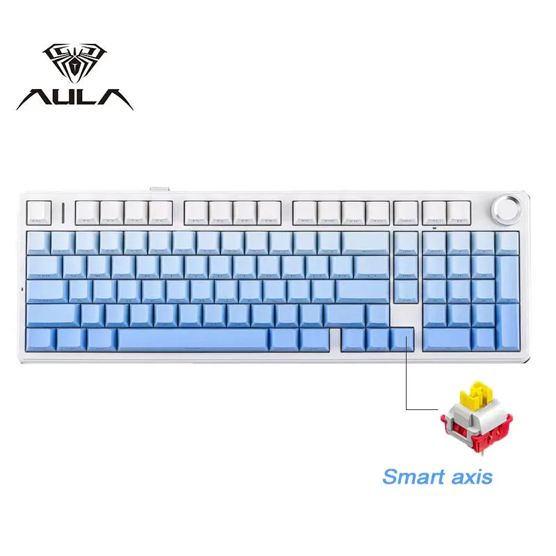 Teclado Mecânico Gaming E-sports AULA F99 Pro Três Modos RGB Hot Swappable 96% PBT Personalizado Sem Fios com Botão Medi