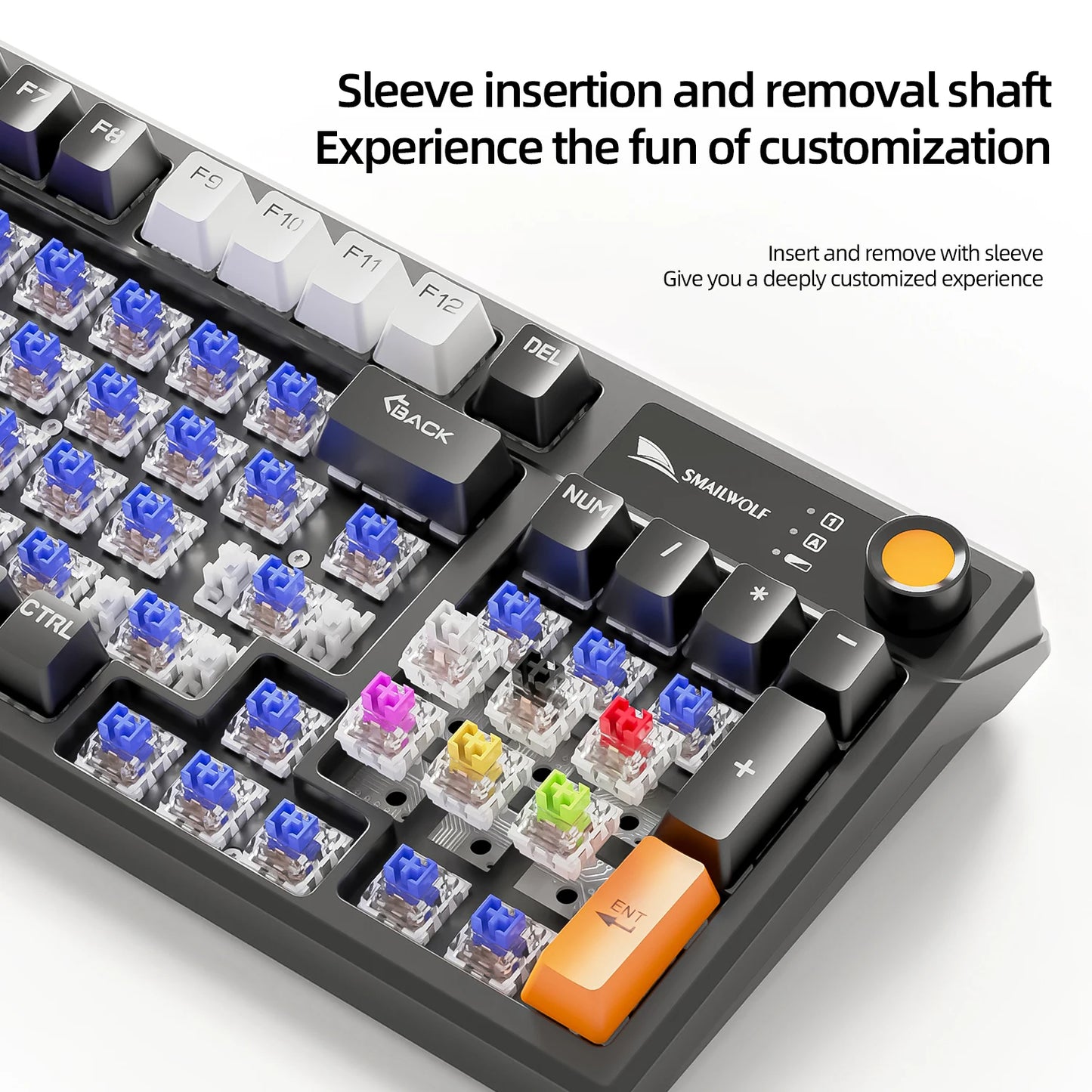 SMAILWOLF MK95 Bluetooth Wireless Three-Mode Mechanical Keyboard Korean Customized Office Gaming Laptop with RGB Lighting Effect