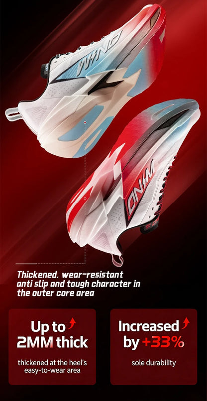 QIAODAN WIND 4PRO Marathonlaufschuhe mit Carbonplatte für Herren – professionelle Racing-Sneaker 2026, atmungsaktive Laufsportschuhe QDB023262291