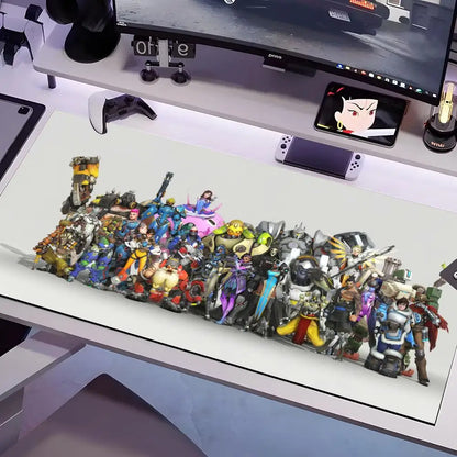 Overwatch-Mauspad in mehreren Größen, große quadratische Computer-, Büro- und Gaming-Tischmatte aus rutschfestem Gummi