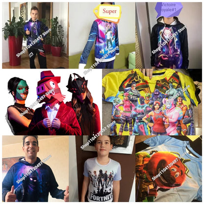 Game Fortnite Hoodies Teenager Boys Hoodie Kids Sweatshirts Cartoon Leisure Outwear Children Cosplay Pullovers Streetwear Gift