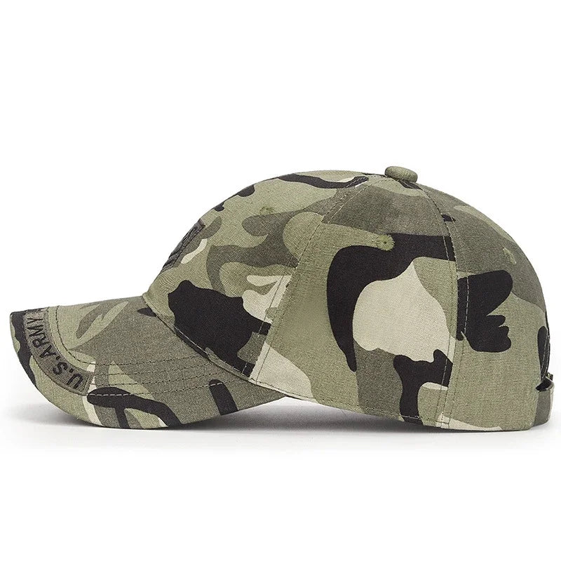 Frühling- und Herbst-Baseballkappe aus weicher Baumwolle für den Outdoor-Bereich, vielseitig kombinierbar, mit Sonnenblende, im Camouflage-Design
