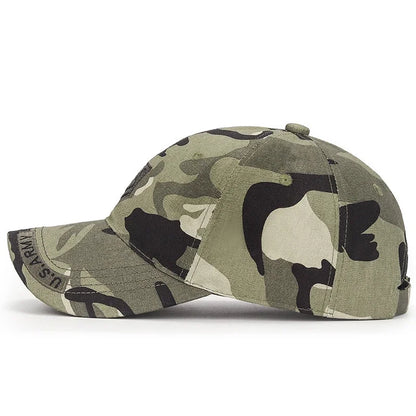 Frühling- und Herbst-Baseballkappe aus weicher Baumwolle für den Outdoor-Bereich, vielseitig kombinierbar, mit Sonnenblende, im Camouflage-Design