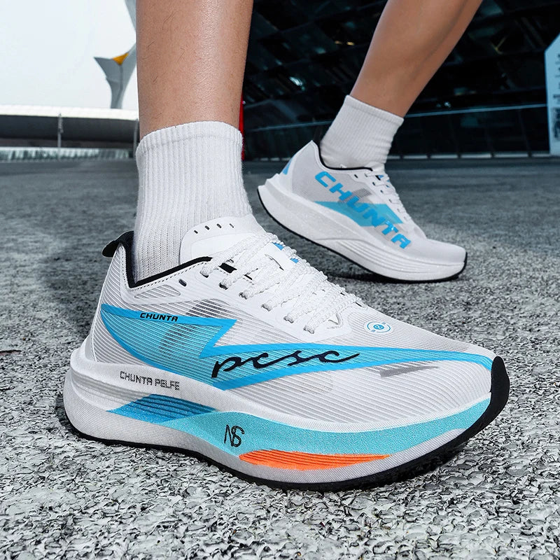 Laufschuhe für Herren, Carbonplatte, spezialisiert für Marathon und Sport, atmungsaktiv, leicht, komfortable rutschfeste Chunta-Sneaker für Damen