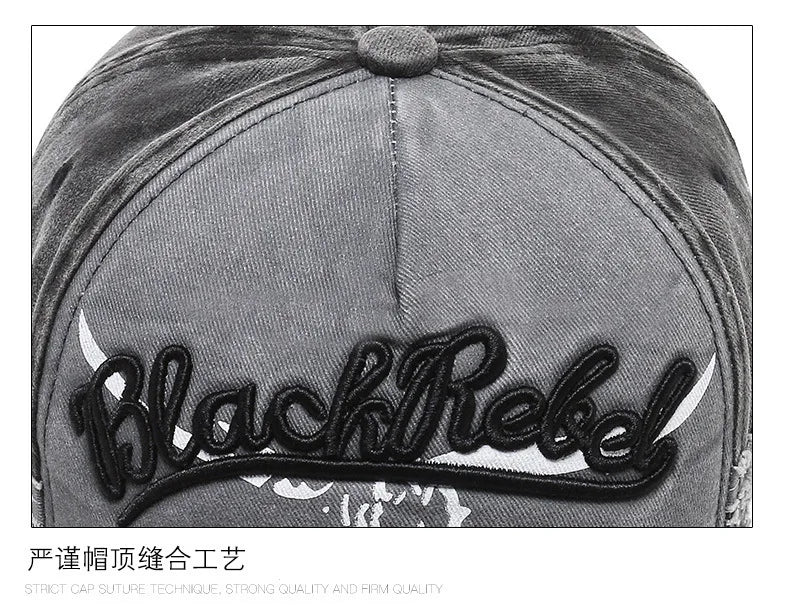Șapcă de baseball vintage cu litere brodate, model „Bull Washed”, pălărie de soare retro pentru bărbați și femei, șapcă casual cu cozoroc în stil hip-hop