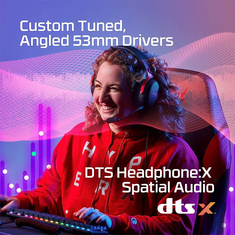 HyperX Cloud III kabelgebundenes Gaming-Headset mit DTS X Spatial Audio, 53mm-Treibern, geräuschunterdrückendem Mikrofon – USB- & 3.5mm-Gaming-Kopfhörer für PC, PS5, Xbox, Switch