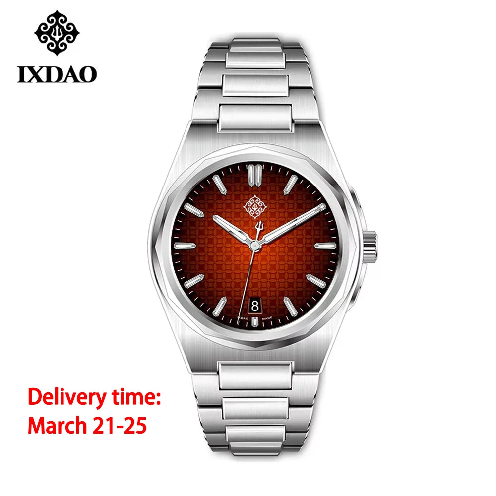IX&DAO 2025 New 37mm Warrior Men's Automatic Mechanical Watch Miyota 9015 Movement Sapphire Stainless Steel Waterproof 10Bar BGW