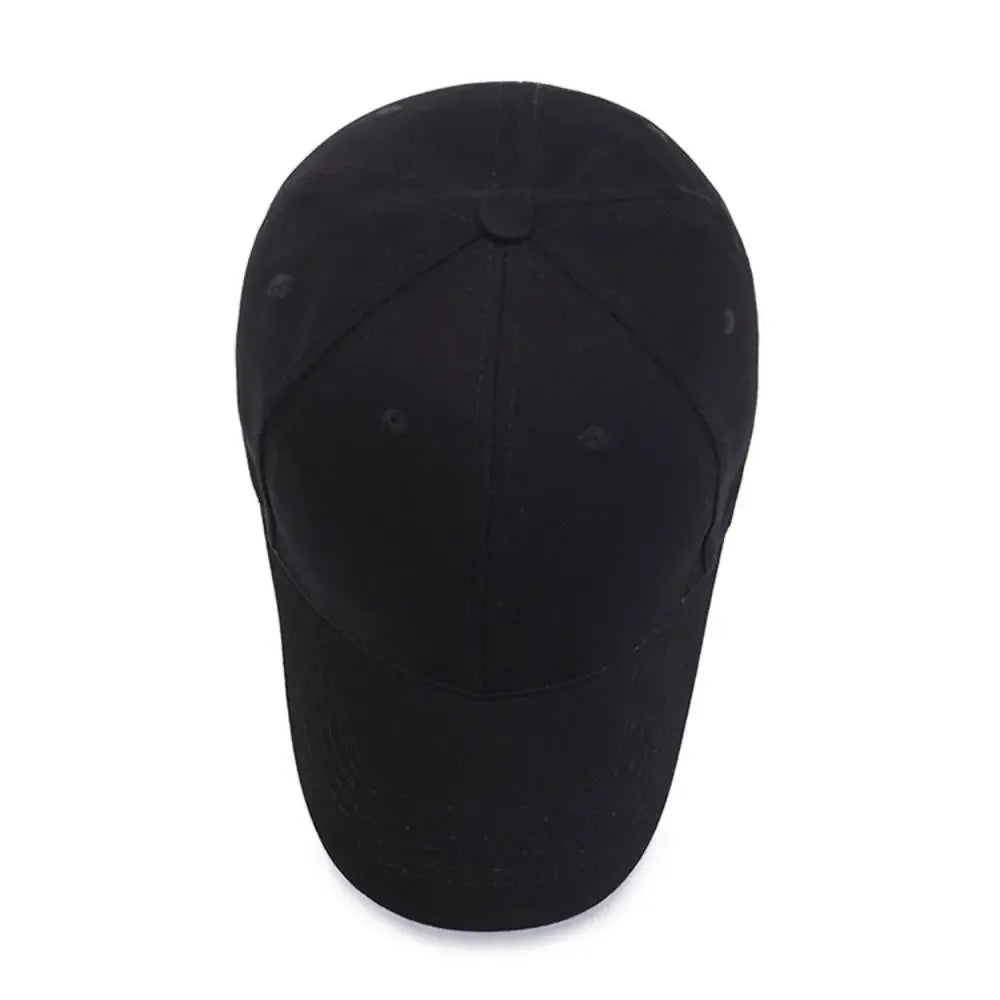 Black Baseball Cap for Men & Women - Adjustable Outdoors Sports Hat for Casual Summer Wear