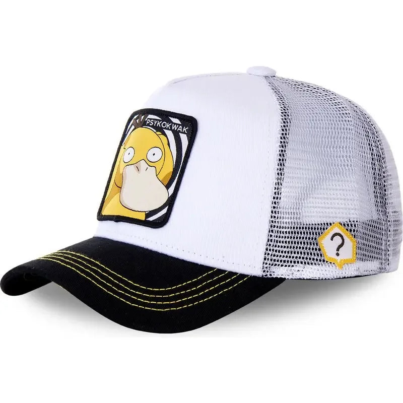 „Pokemon“ siuvinėtos beisbolo kepurės su Pikachu, Gengar, Snorlax ir Psyduck anime motyvais, reguliuojamos, kvėpuojančios tinklinės kepurės, cosplay dovanos