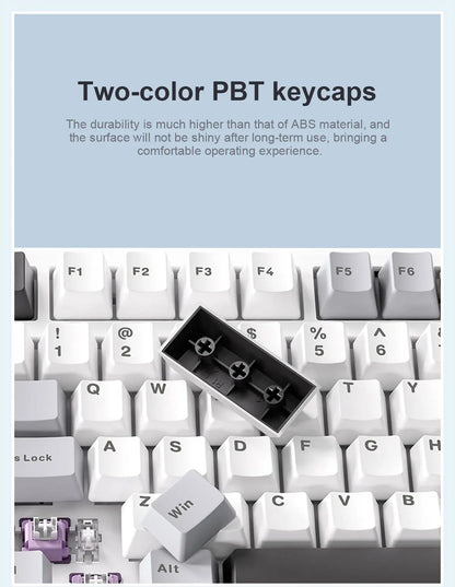 Teclado mecânico AULA F99 Bluetooth 5.0/2.4G sem fios/com fios, teclado gaming com montagem gasket, 99 teclas, personalizável