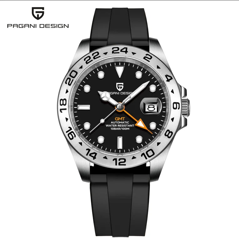 Relógio de mergulho masculino Pagani Design 2026 novo, 42mm, safira, mecânico automático GMT, impermeável 100m PD1682