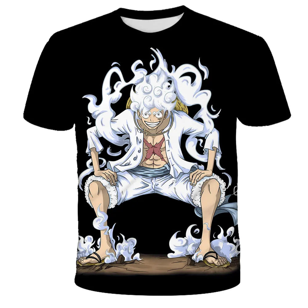 Fashion Kid Anime One Piece Luffy T Shirt Boy Clothing Kids Boys Tshirt Children T-shirt Summer Short Sleeve Tops Tees