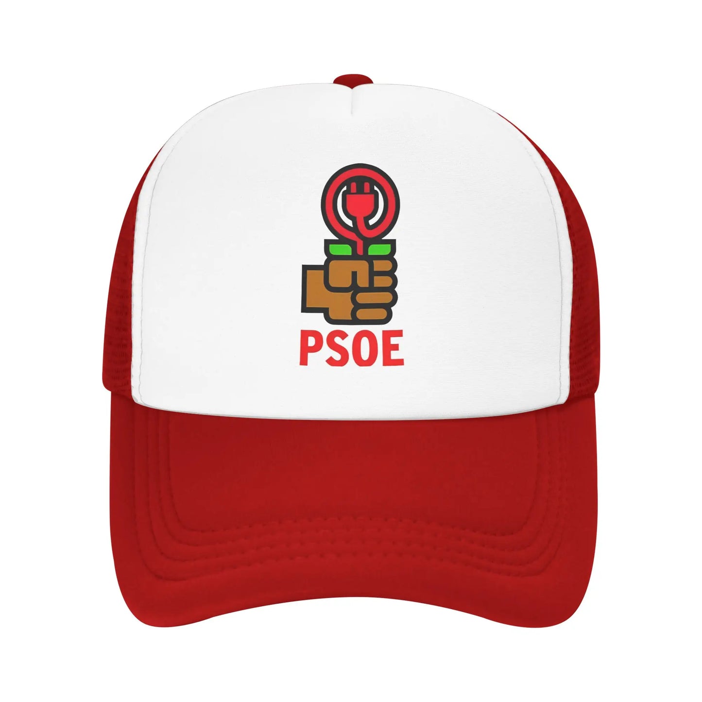 PSOE Logo Pedro Sanchez Mesh Trucker Hat Trendy  Summer Breathable Mesh-back Baseball Cap Adjustbale For Casual Wear