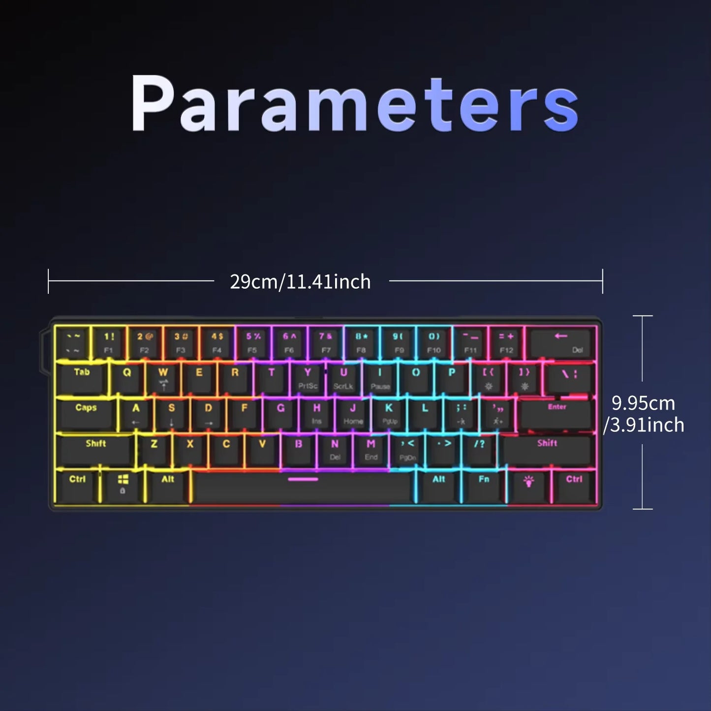 AJAZZ NK61 61-Key Wired Mechanical Keyboard with Hot-Swappable Red Switches, RGB Backlit Compact Gaming Keyboard for PC & Mac