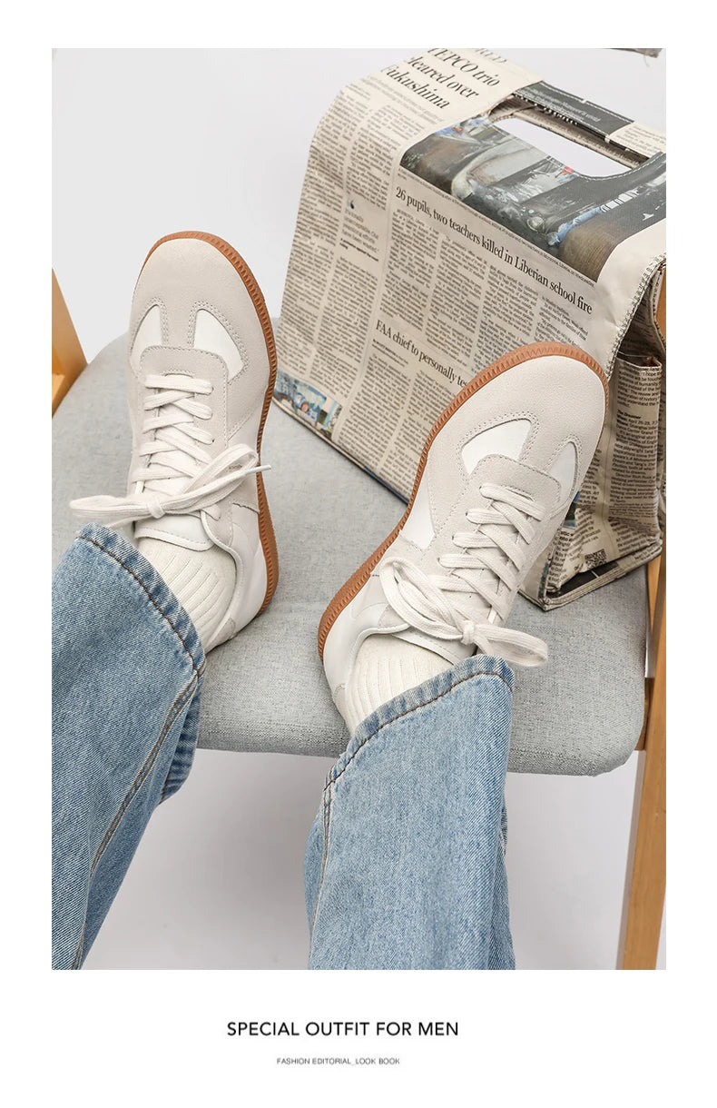 Shoes For Men's Designer Sneakers 2025 Autumn Fashion Retro Lace-up Student Women's Trainers Leather Casual Walking Shoes