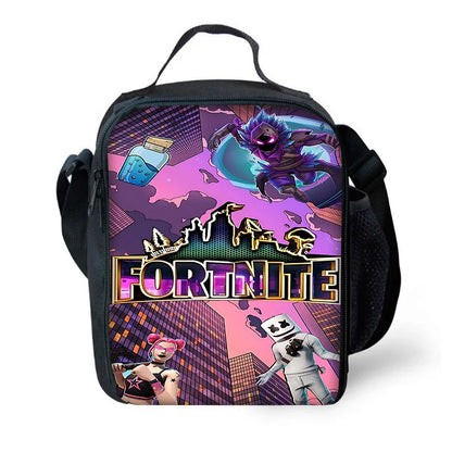 Saco térmico infantil de grande capacidade para rapaz, F-FortniteS Hot Game, estudante, piquenique ao ar livre, lancheira térmica reutilizável para rapariga