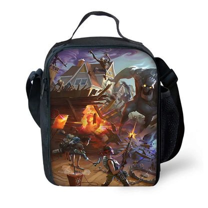 Hot Game Shooting Fortnites Child Insulated Large Capacity Bag for Boy Girl Student Outdoor Resuable Thermal Cooler Lunch Box