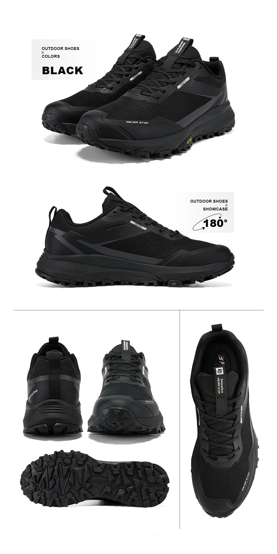 Baasploa herre-vandringssneakers – udendørs mode, lette, åndbare sko, herre-casual, skridsikre, slidstærke klatresko