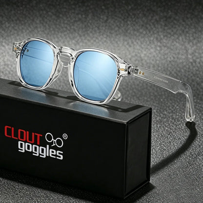 CLOUT GOGGLES Fashion Personality Rivet Sunglasses Women Men Square Frame Outdoor Travel Ultraviolet Protection Sun Glasses