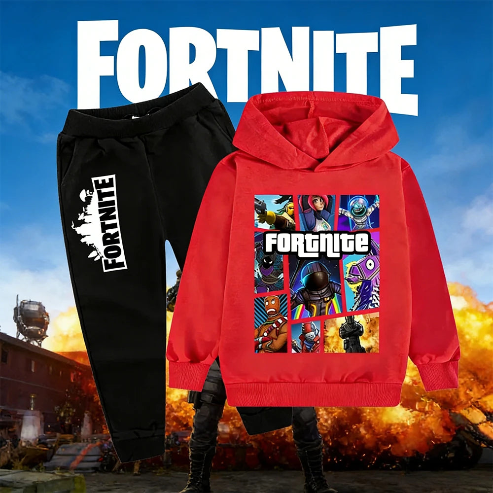 2026 New Fortnite Game Printed Children's Leisure Suit Cartoon Long Sleeve Autumn/Winter New Teenager Suit