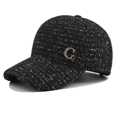 Gorra de béisbol con parche metálico en forma de «M», negra, elegante, para hombre; gorra ligera y ajustable para el sol, para mujer.