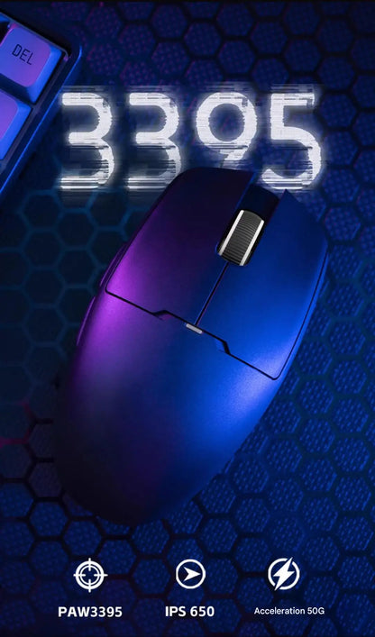 Mouse wireless Bluetooth Aigo GM80 PLUS PRO PAW3311/PAW3395 leggero 1000HZ cablato a tre modalità per gaming ed e-sport, regalo