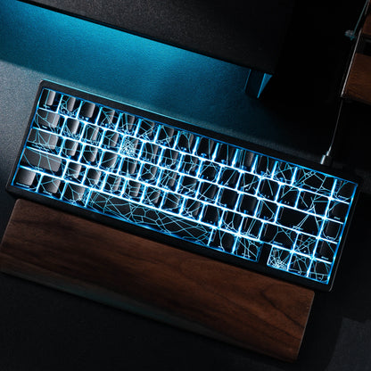 Teclado Mecânico Sem Fios XVX M67 JadeStone com Teclas IMD-Tech Tri-Mode, Teclado Gamer Branco Topographic com Design Gasket