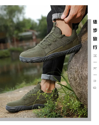 Scarpe da uomo semplici e leggere da trekking sportivo 2025, barefoot a punta larga, multifunzionali casual in mesh traspirante per camminare