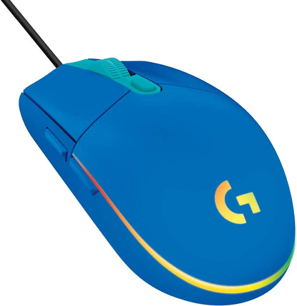 Logitech G102 G203 Wired Gaming Mouse 2.1 Meter Long Cable 8000 DPI RGB Effects for PC Laptop Office Gamer Flexible