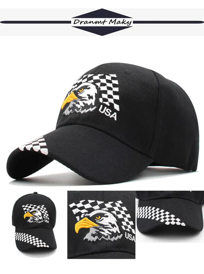 New Men's Animal Baseball Cap Patriotic Bald Eagle and American Flag Snapback Caps For Women USA 3D Embroidery Farm Trucker Hats