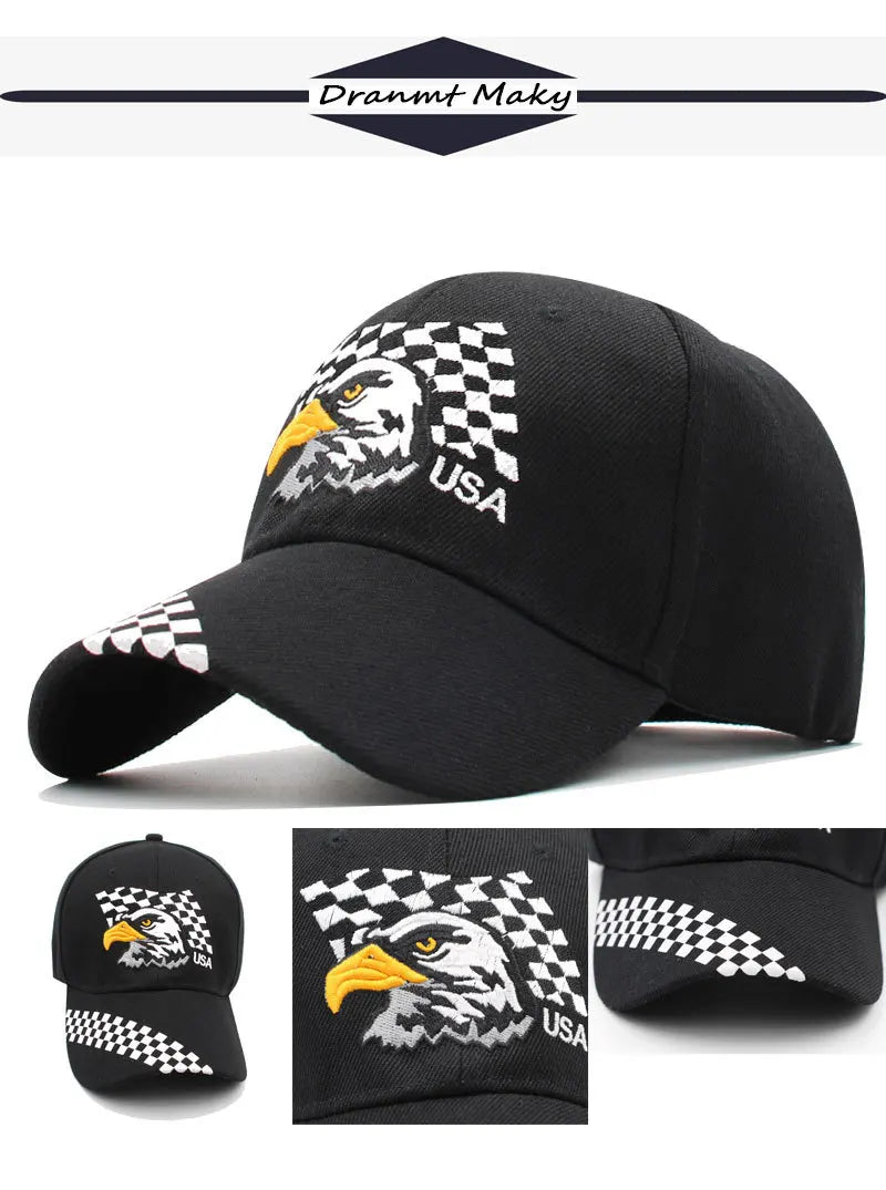 New Men's Animal Baseball Cap Patriotic Bald Eagle and American Flag Snapback Caps For Women USA 3D Embroidery Farm Trucker Hats