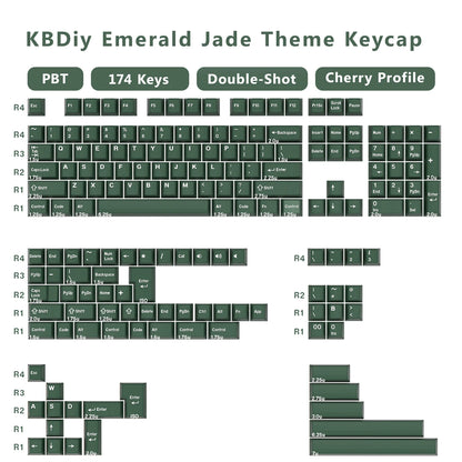 KBDiy 174 Teclas/Conjunto PBT GMK Apollo Keycap Double Shot Minimalista ISO Perfil Cherry para Teclado Mecânico Gaming Keycaps para MX