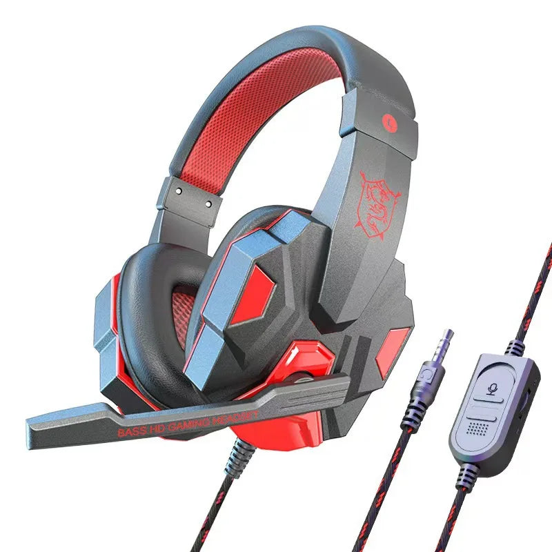 Cuffie da gaming RGB HOMEFISH SY830MV con microfono – Cuffie da gaming over-ear cablate per PC, PS5, Xbox e Nintendo Switch, headset eSports leggero con audio surround 3D