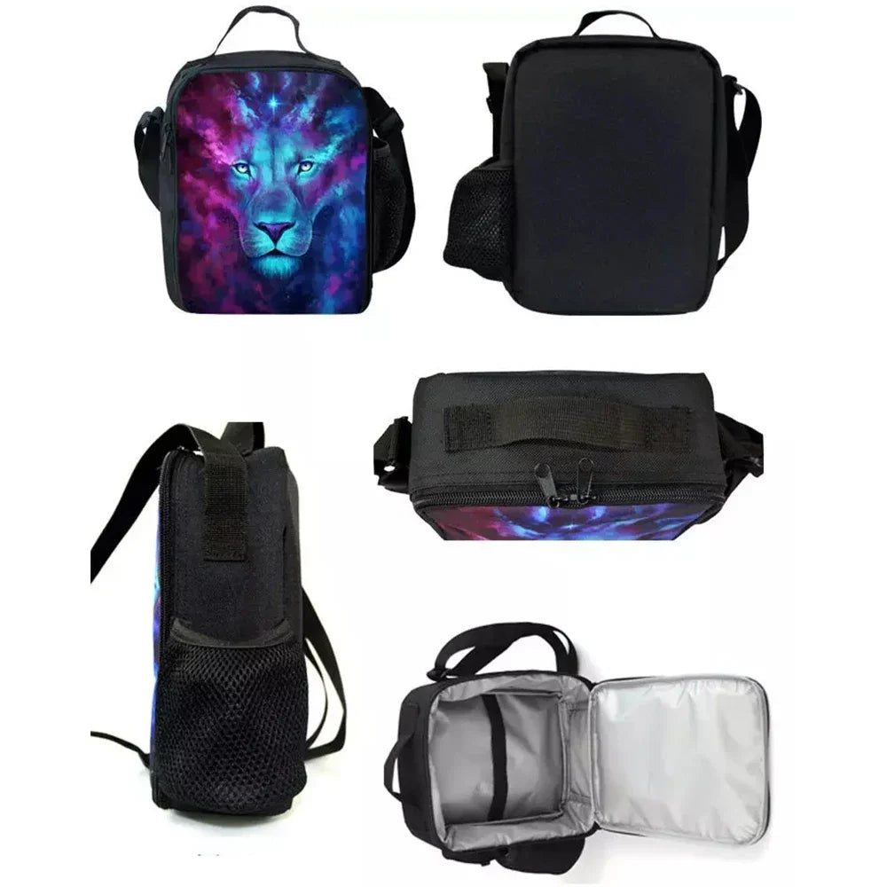 Saco térmico infantil F-FortniteS Hot Game de grande capacidade, isolado, para rapaz e rapariga, estudante, piquenique ao ar livre, lancheira térmica reutilizável