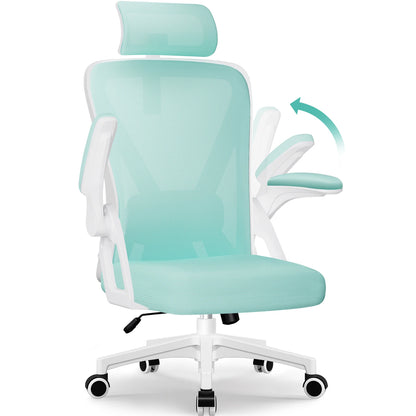 Office Chair Ergonomic Reclining 90°-135°, Desk Chair with Lumbar Support, Computer Chair Adjustable Headrest, Living Room Chairs