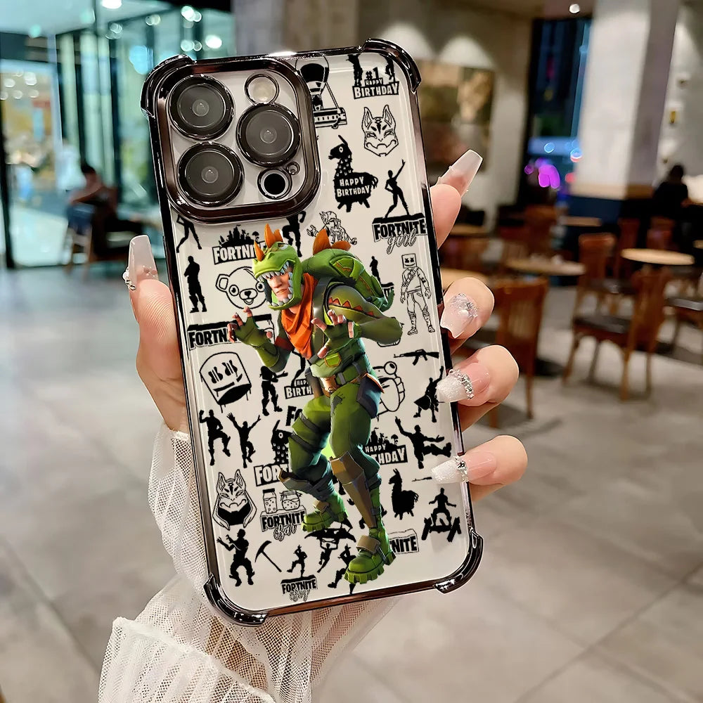 Capa de telemóvel Hot Game F-Fortnites Plating para Samsung A37 A57 A07 A36 A16 A06 A35 A55 A25 A26 A05s A15 A54 A34 A24 A14 A05 4G 5G