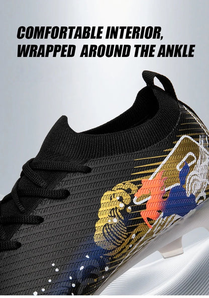 New Men Football Boots Cleats Non-Slip Match Ultralight Soccer FG Training Shoes Soccer Shoes Long Spikes Outdoor Drop Shipping