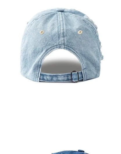 Washed Denim Baseball Cap Women Men Sunshade Breathable Spring Summer Hat Vintage Snapback Cap Female