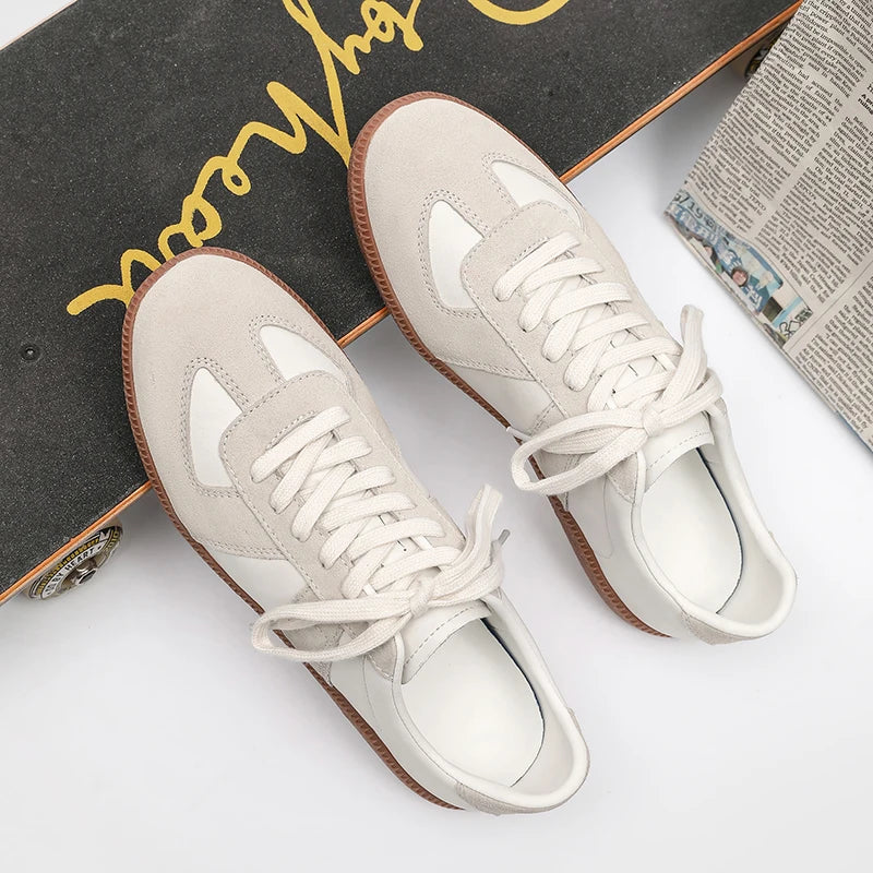 Shoes For Men's Designer Sneakers 2025 Autumn Fashion Retro Lace-up Student Women's Trainers Leather Casual Walking Shoes