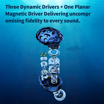 TRN Whale Shark Hybrid Earphones Triple Dynamic + Planar In-Ear Monitors headphones