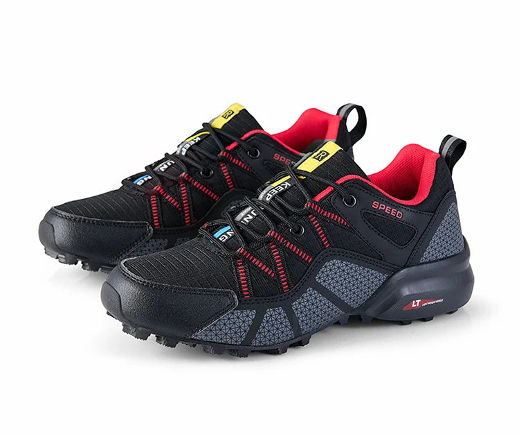 Zapatillas de senderismo para hombre, calzado deportivo todoterreno para exteriores, malla transpirable, antideslizantes y resistentes al desgaste, zapatillas de senderismo y ciclismo outdoor