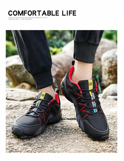 Zapatillas de senderismo para hombre, calzado deportivo todoterreno para exteriores, malla transpirable, antideslizantes y resistentes al desgaste, zapatillas de senderismo y ciclismo outdoor