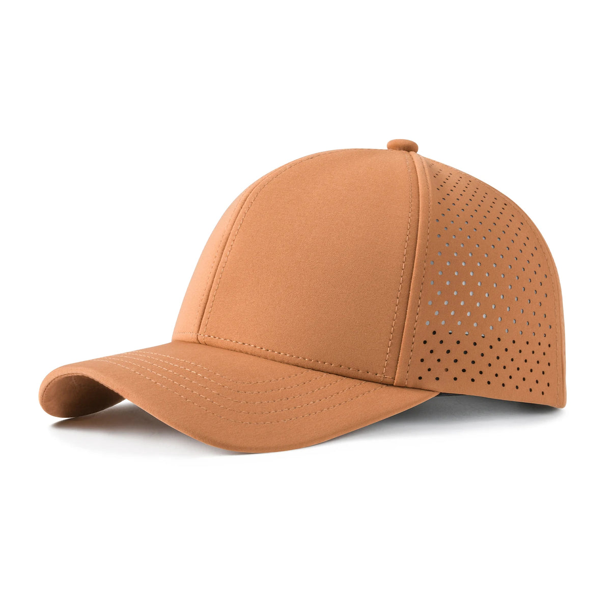 VOBOOM Herren-Baseballkappe mit Schnell-Trocknungsfunktion, lasergeschnittenem Netzstoff, gewölbter Krempe und Snapback-Verschluss – für Outdoor, Laufen und Reisen – schwarze Kappe